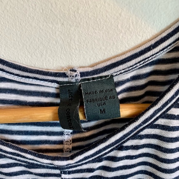 Asymmetrical Navy and White Striped Left of Center Tank Top - Picture 3 of 3